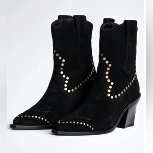 Zadig & Voltaire Cara Suede Cowboy Boot French 38/7 New